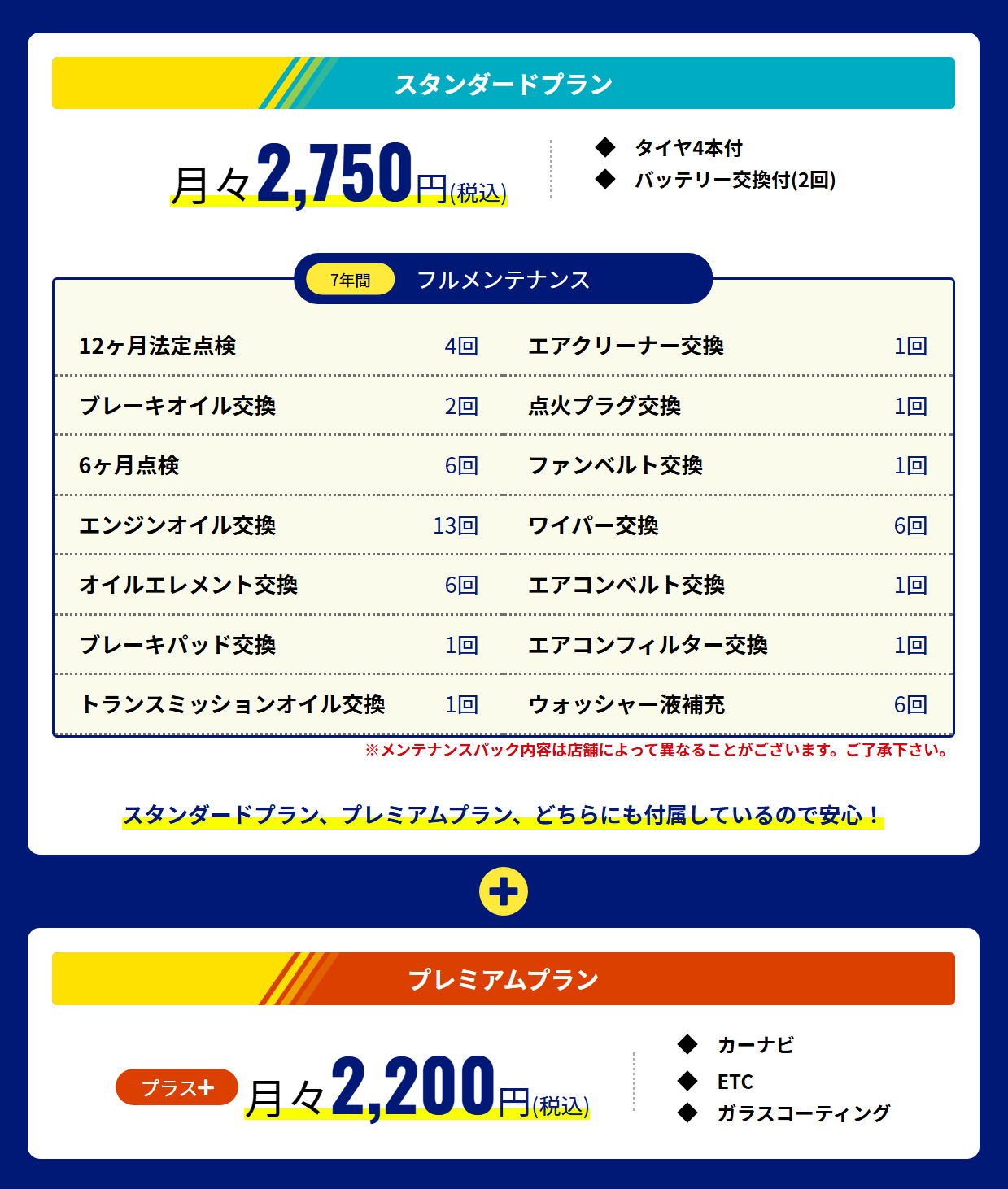 メンテナンスパック