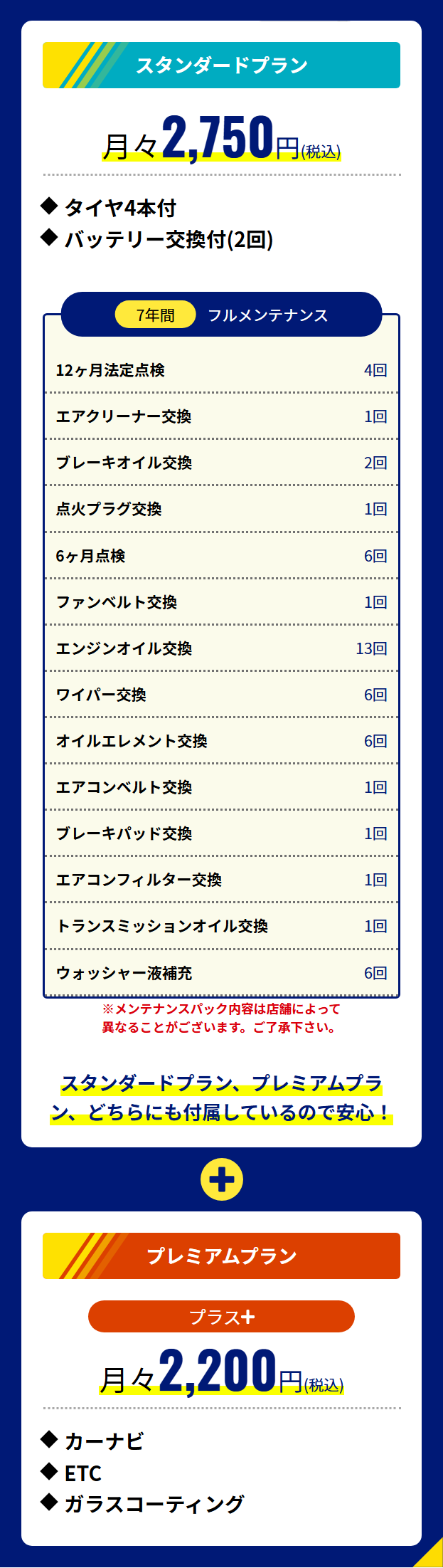 メンテナンスパック